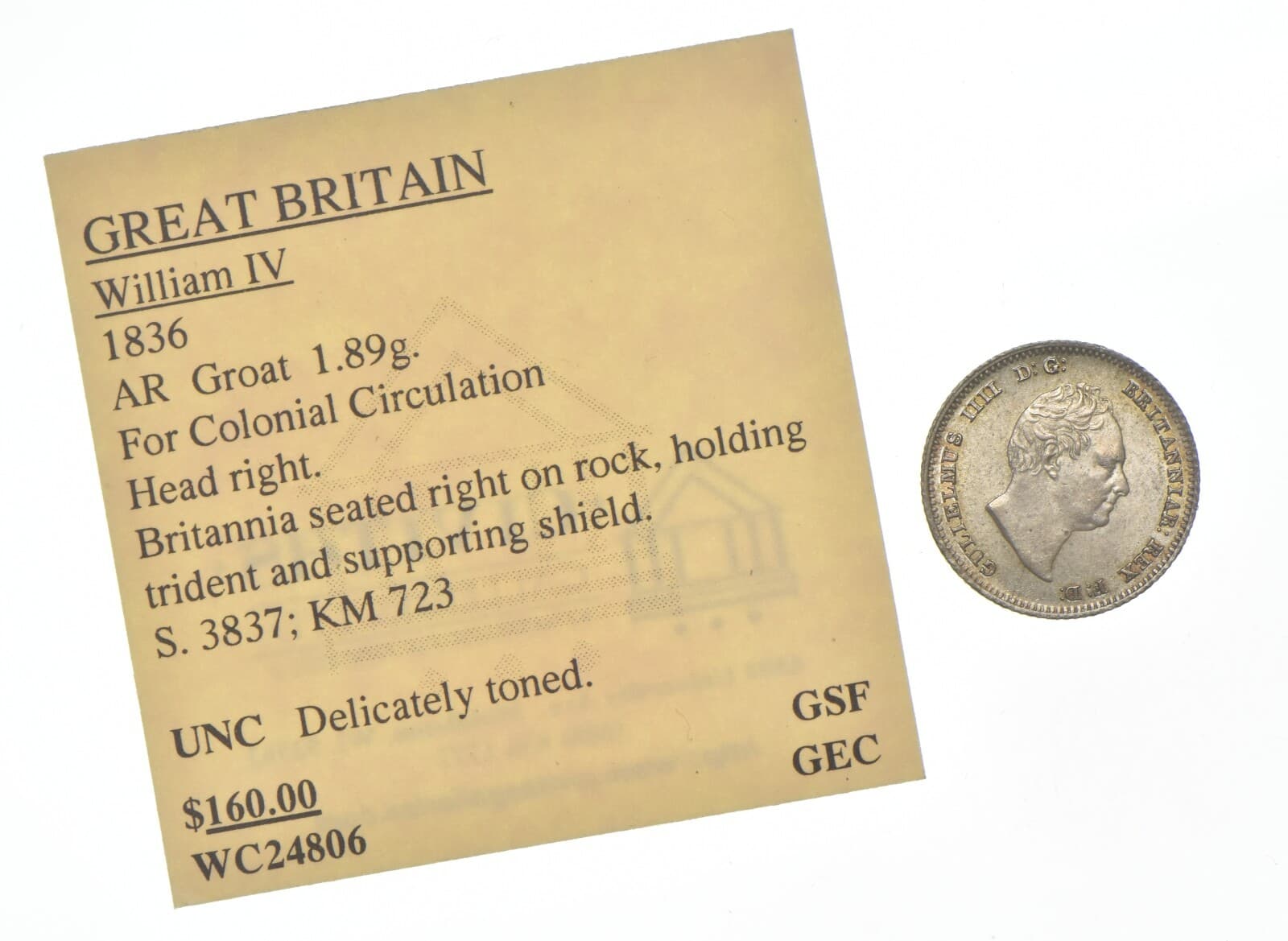 1836 Great Britain Groat *7982