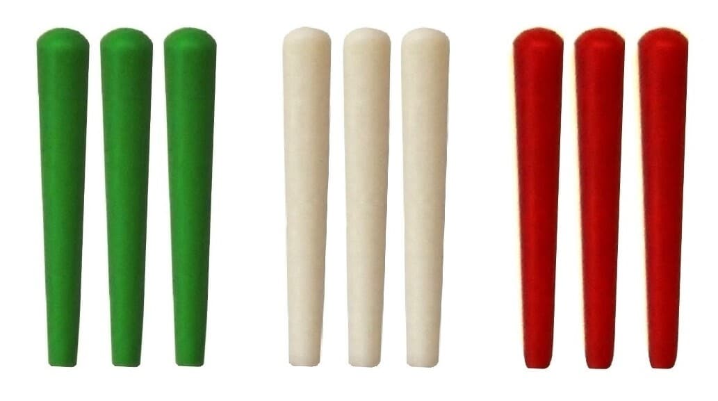 9 Plastic Cribbage Pegs - 1 1/4" Standard Cribbage Pegs - Green White Red