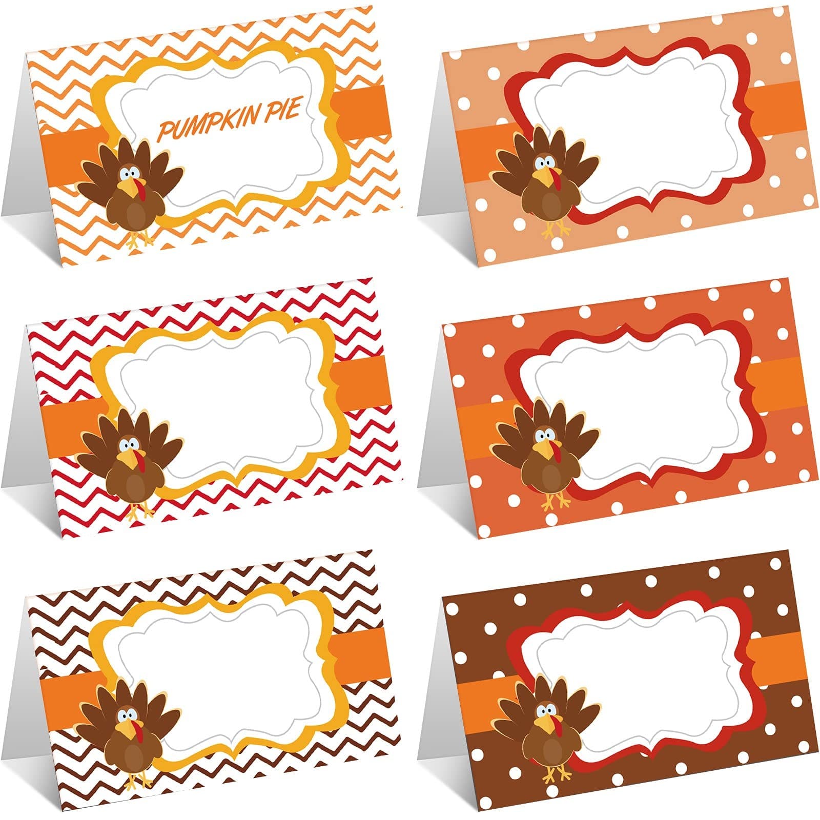 120 Pieces Thanksgiving Turkey Table Place Card Fall Buffet Table Name Place ...