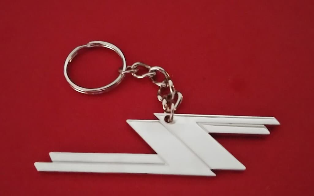 ZZ TOP Key Chain Keychain Chrome Short Version With 5 Thick Chain Links 2-Sided