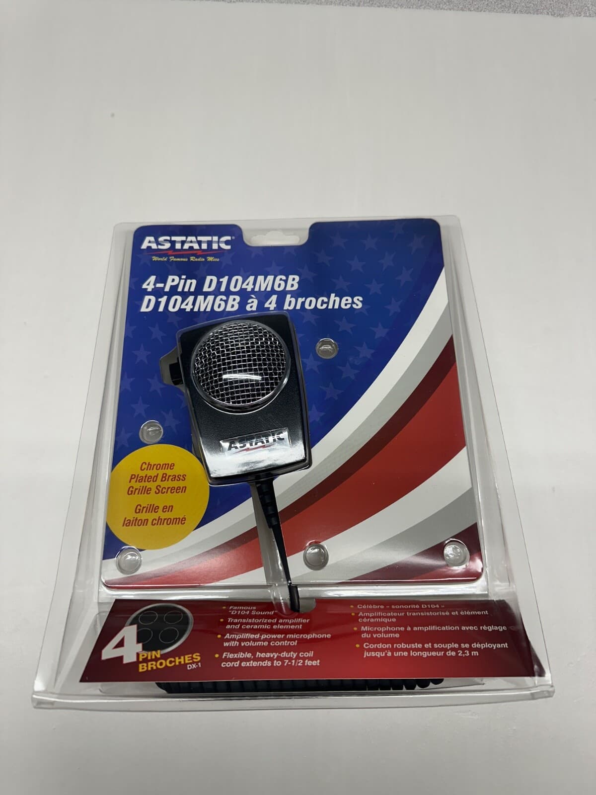 ASTATIC D104M6B CB Ham radio microphone 4-pin D104 mic Astatic Dealer NEW