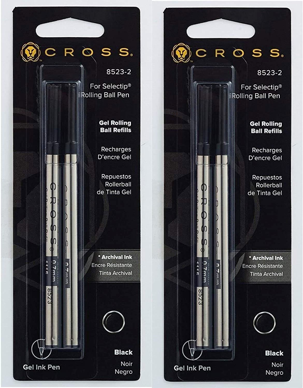 Cross Gel Rolling Ball Black Refills Dual Pack New In Packs 8523 Lot 4 Refills