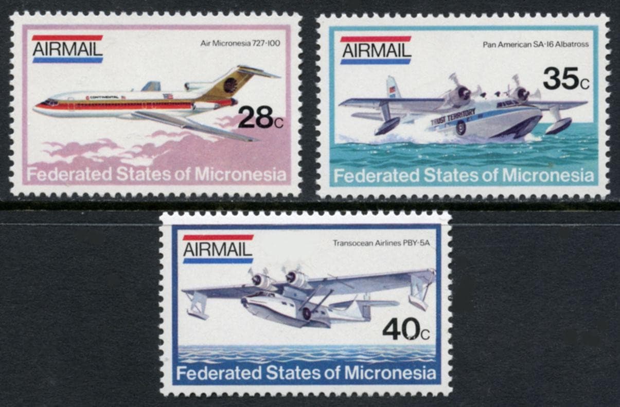 Micronesia: 1984 First Airmail Issues (C1-C3) MNH