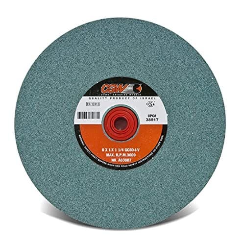 CGW 8 x 1 x 1-1/4 T1 80 Grit Bench Wheel Green Silicon Carbide 35052 (1 Wheel)