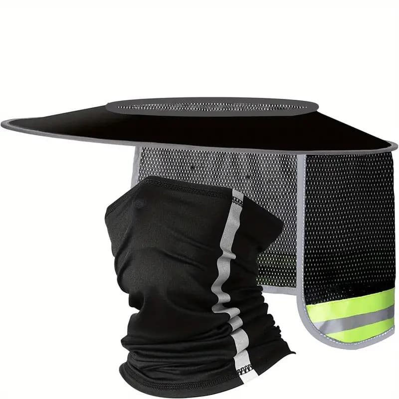 Black Hard Hat Sunshield and Neck Gaiter Kit
