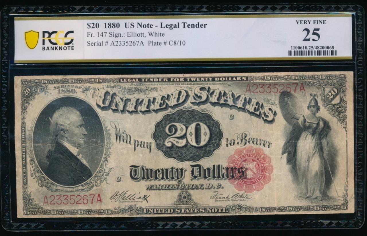 AC Fr 147 1880 $20 Legal Tender PCGS 25 tougher type