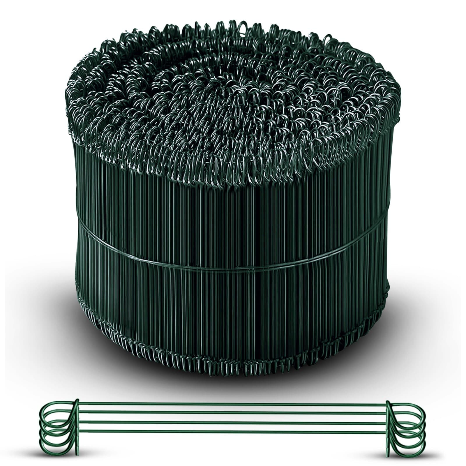 8 Inch x 1000pc GREEN PVC COATED Double Loop Rebar Wire Tie, 17 Gauge SIMBASTEEL