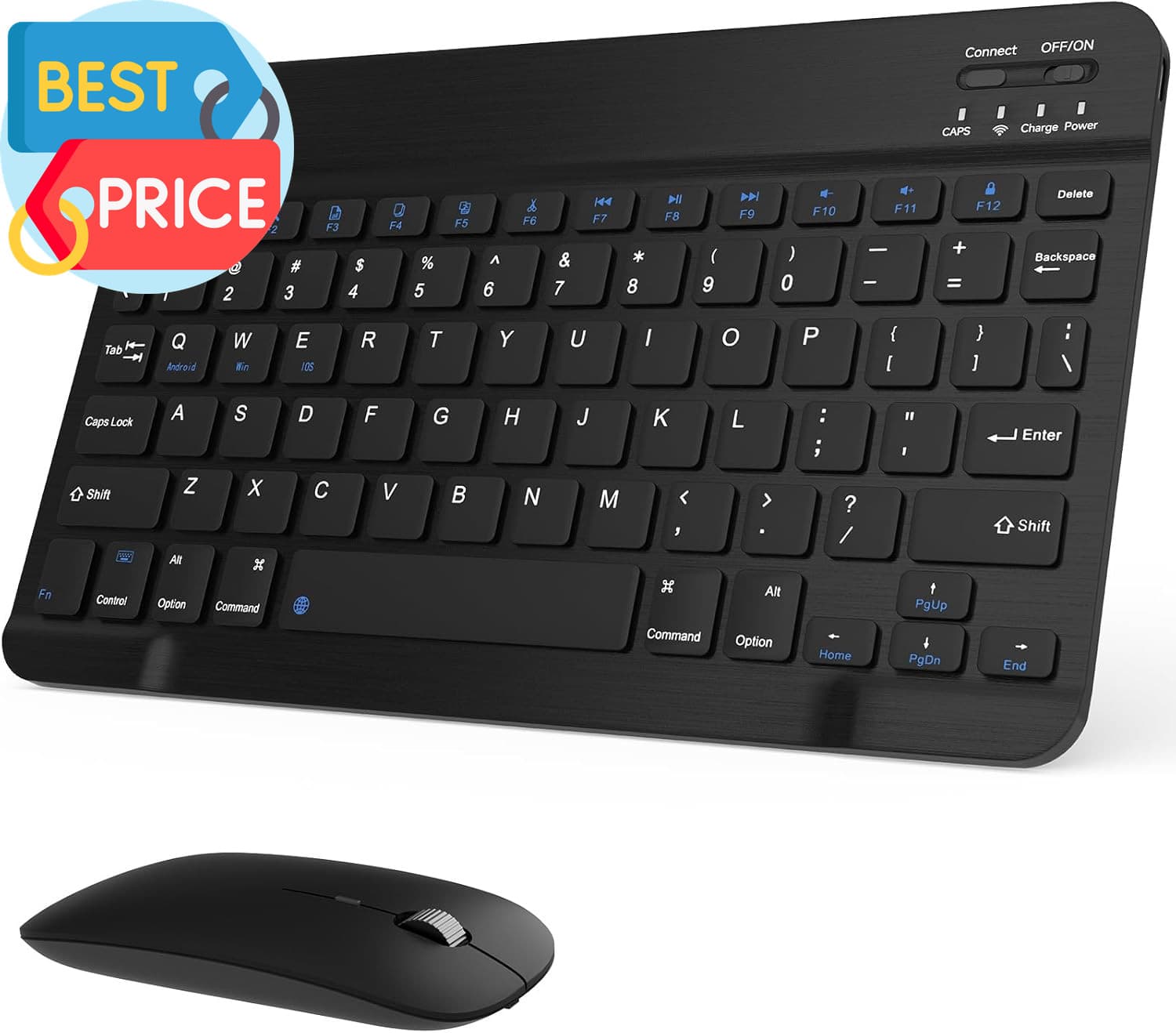 Rechargeable Bluetooth Keyboard and Mouse Combo Universal Ultra-Slim Wireless