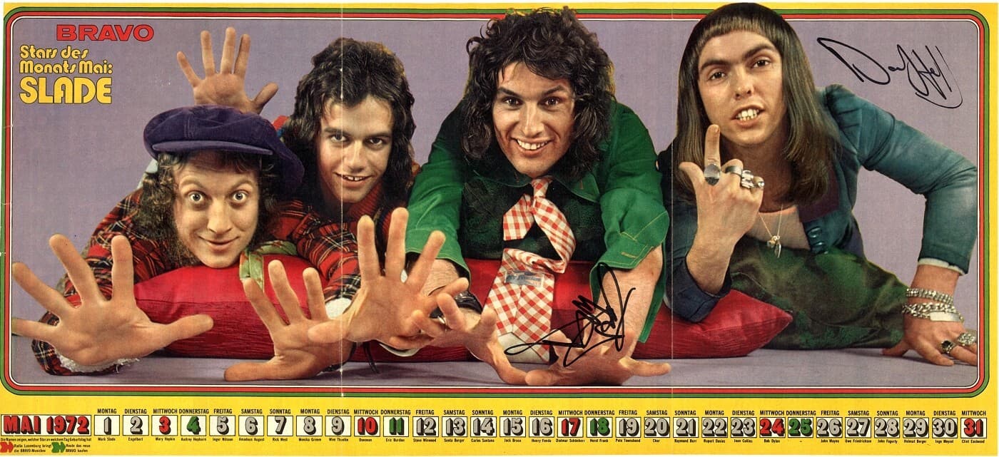 SLADE Dave Hill & Don Powell, We're All Crazy Now My Oh Run Far Autograph SIGNED