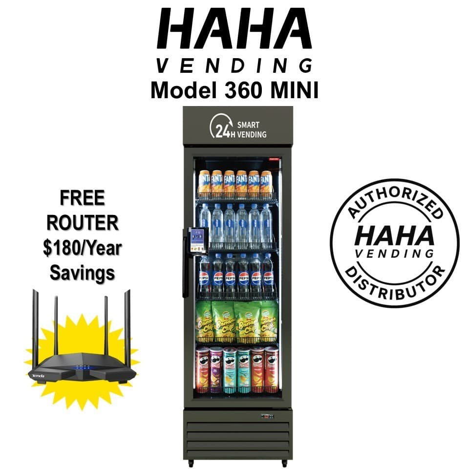 HAHA AI Vending Machine Mini Bundle (US 360CT) Smart Cooler – TAP, GRAB & GO™