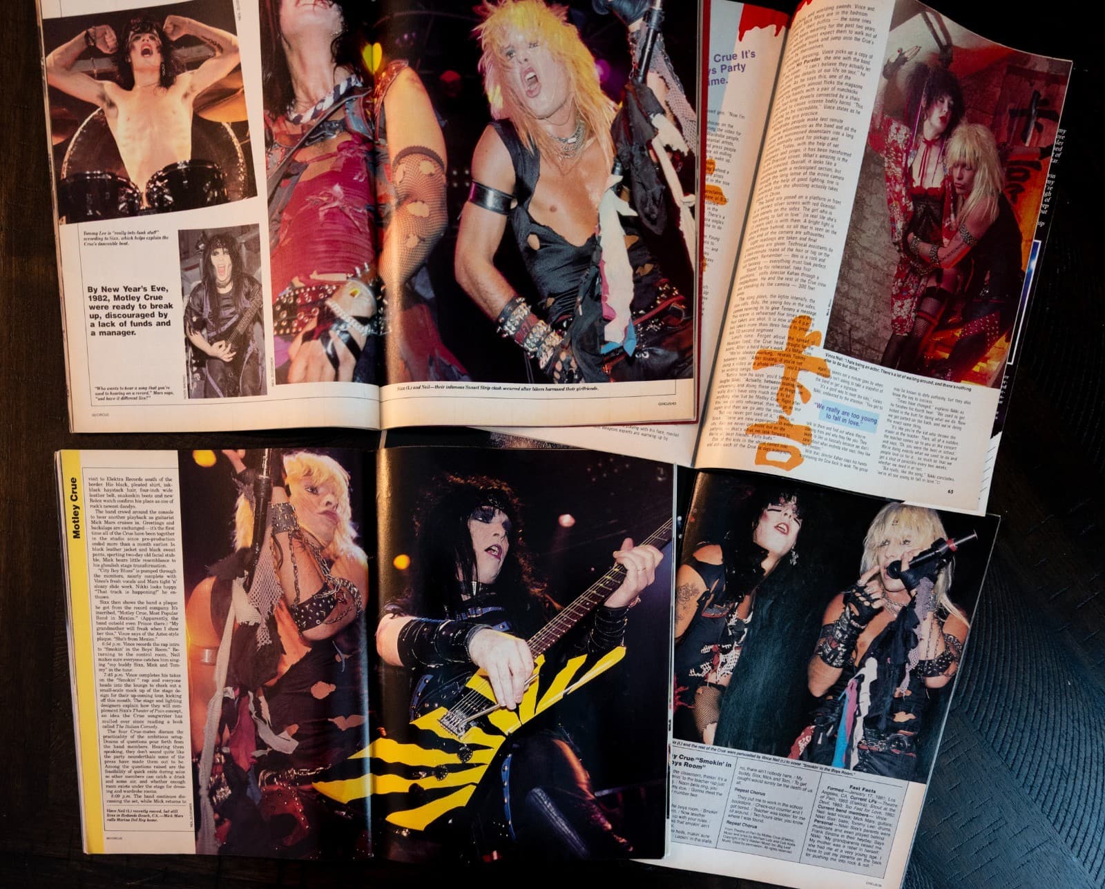 Rare Motley Crue music magazine lot Circus Hit Parader Shout at the devil 1984