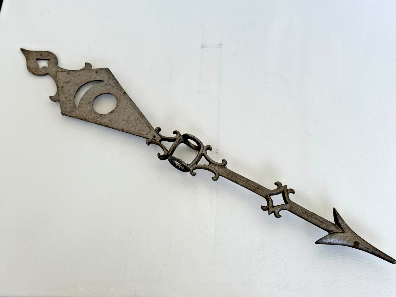 RARE VINTAGE SUN & MOON LIGHTNING ROD WEATHERVANE ARROW CAST ALUMINUM