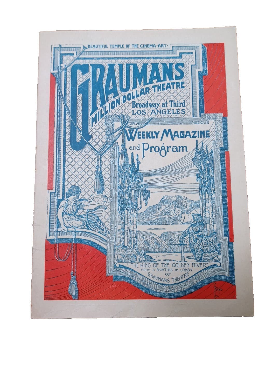 1918 Graumans Chinese Theatre Weekly Program Los Angeles Ca Original RRP 167