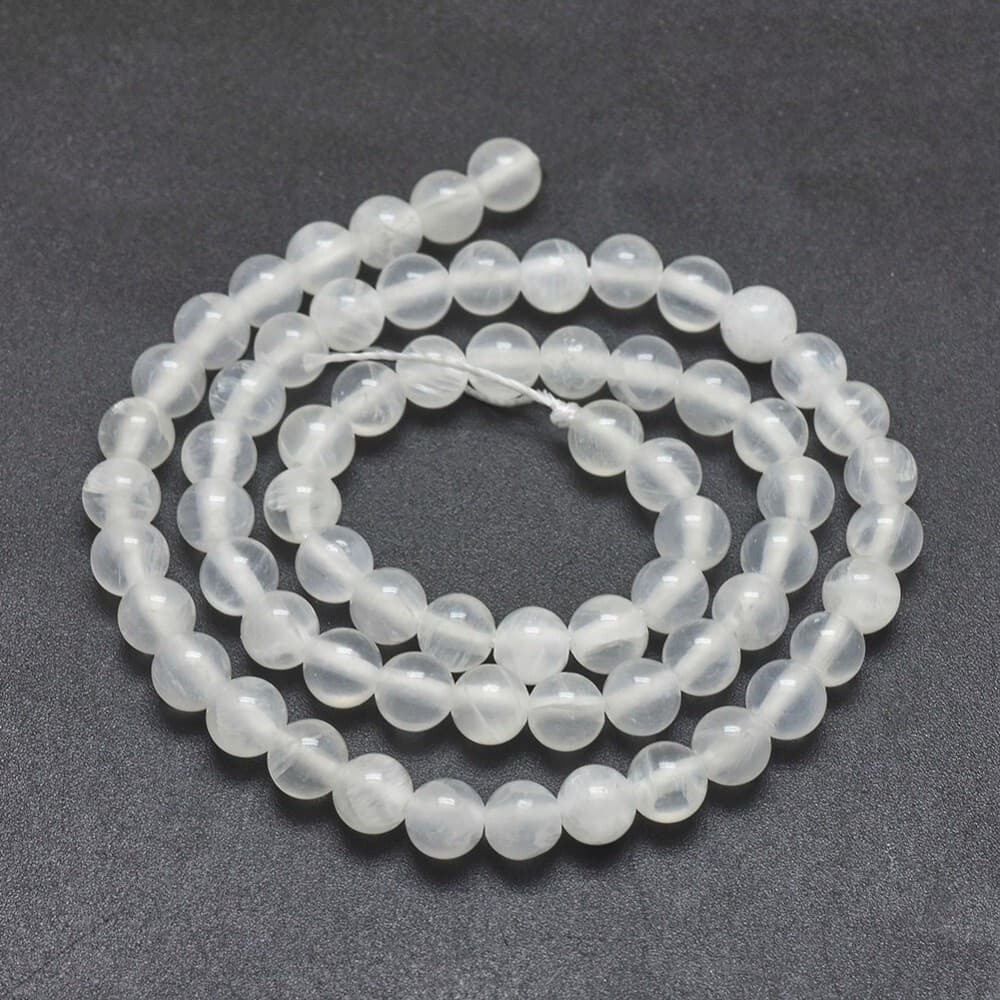1strand Selenite Beads Strands Round 6mm Hole: 0.8mm about 67pcs/strand 15.7