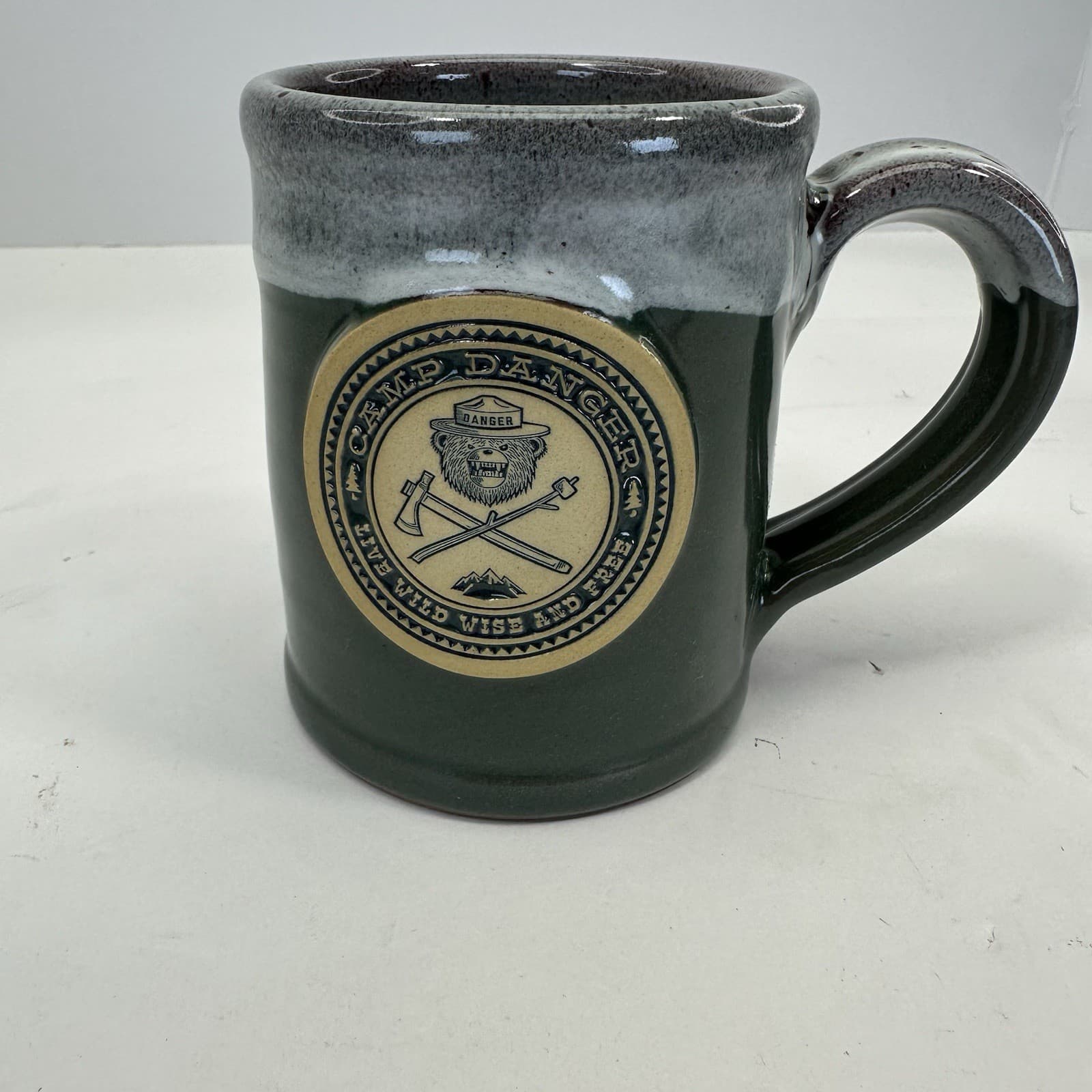 Prometheus Design Werx PDW Deneen Pottery Mug Camp Danger Live Wild Wise & Free