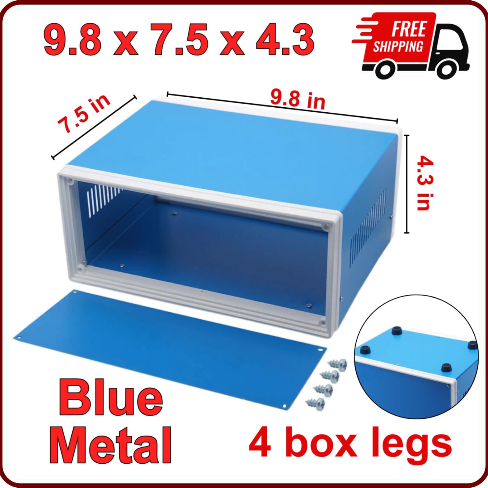 Electronic Enclosures Metal Enclosure Project Case DIY Box Junction Case Blue