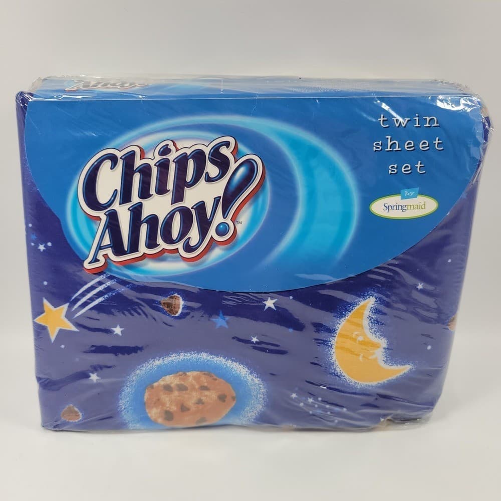 VTG Chips Ahoy Celestial Cookies & Milk In Space Novelty Twin Sheet Set Y2K 2001