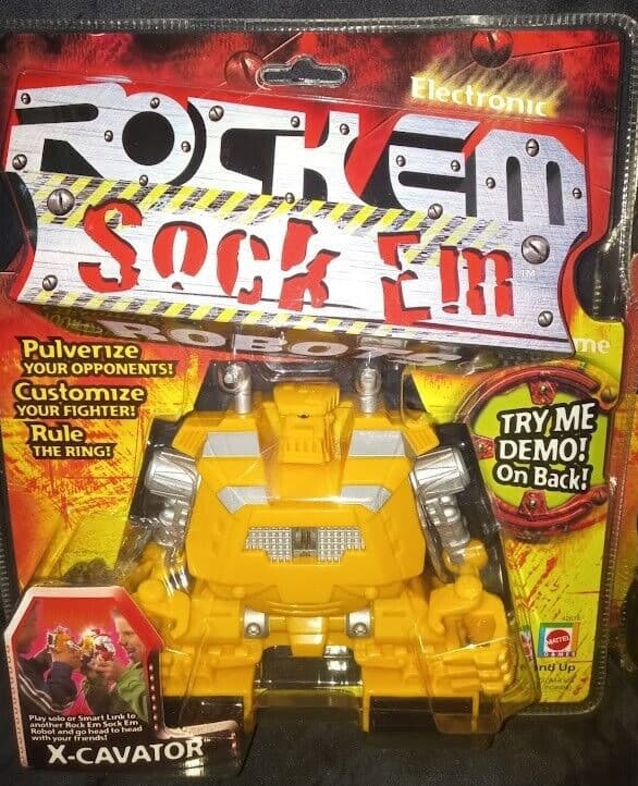 🎁*RARE* Rock Em Sock Em Robot Yellow X-CAVATOR Game VINTAGE 🎁*NEW & SEALED*🎁