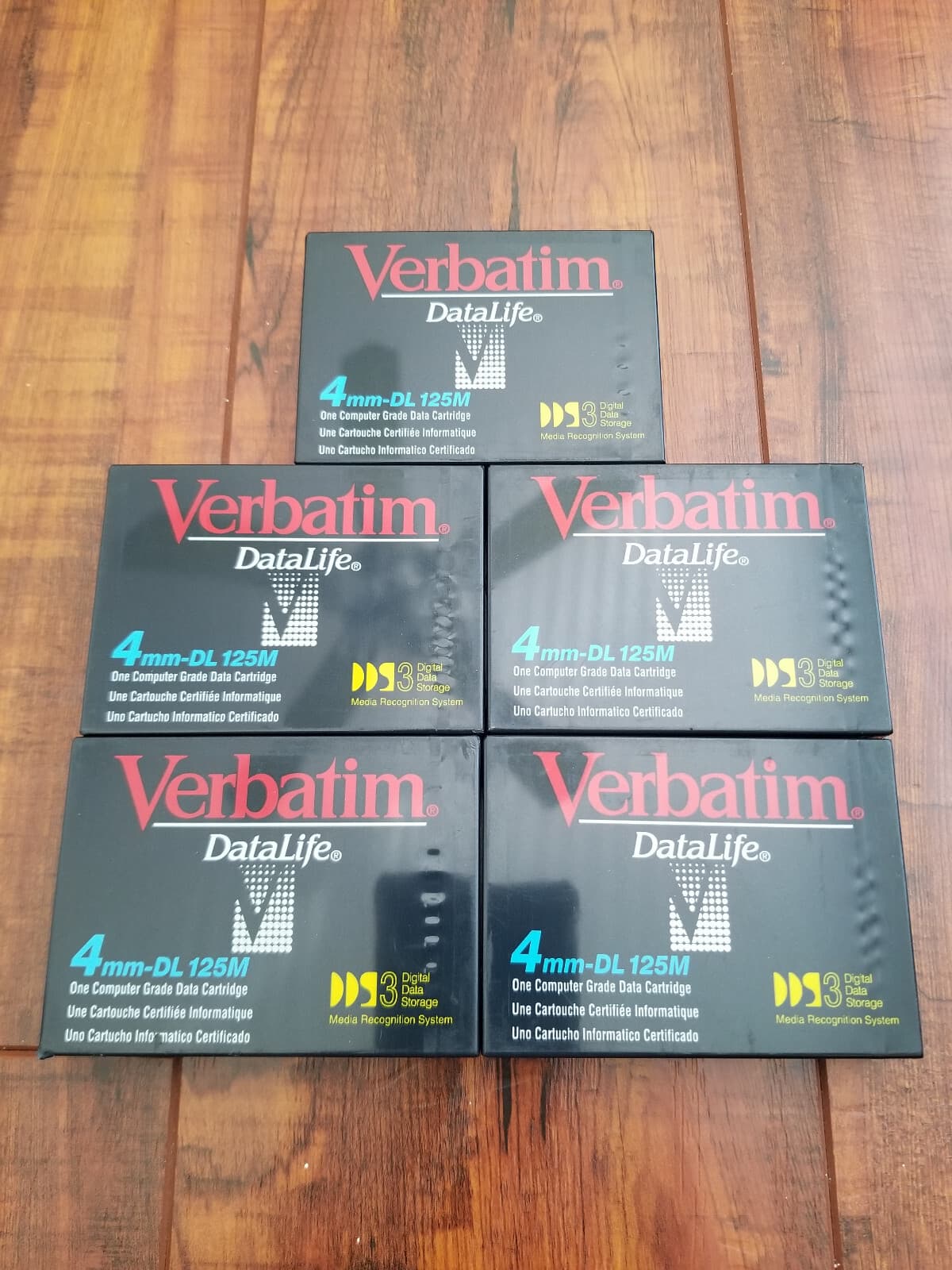 Lot of 5 - Verbatim DataLife 4mm-DL 125M 12GB DDS3 Data Cartridge Tape - NEW