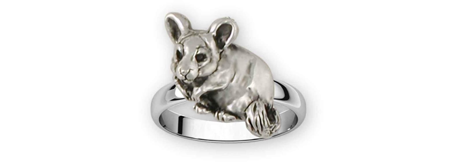 Chinchilla Jewelry Sterling Silver Handmade Chinchilla Ring CL5-R