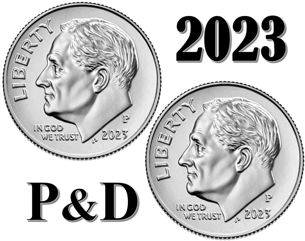 💰 2023 P & D Roosevelt Dimes - 10 Cent - UNC - 2 coins