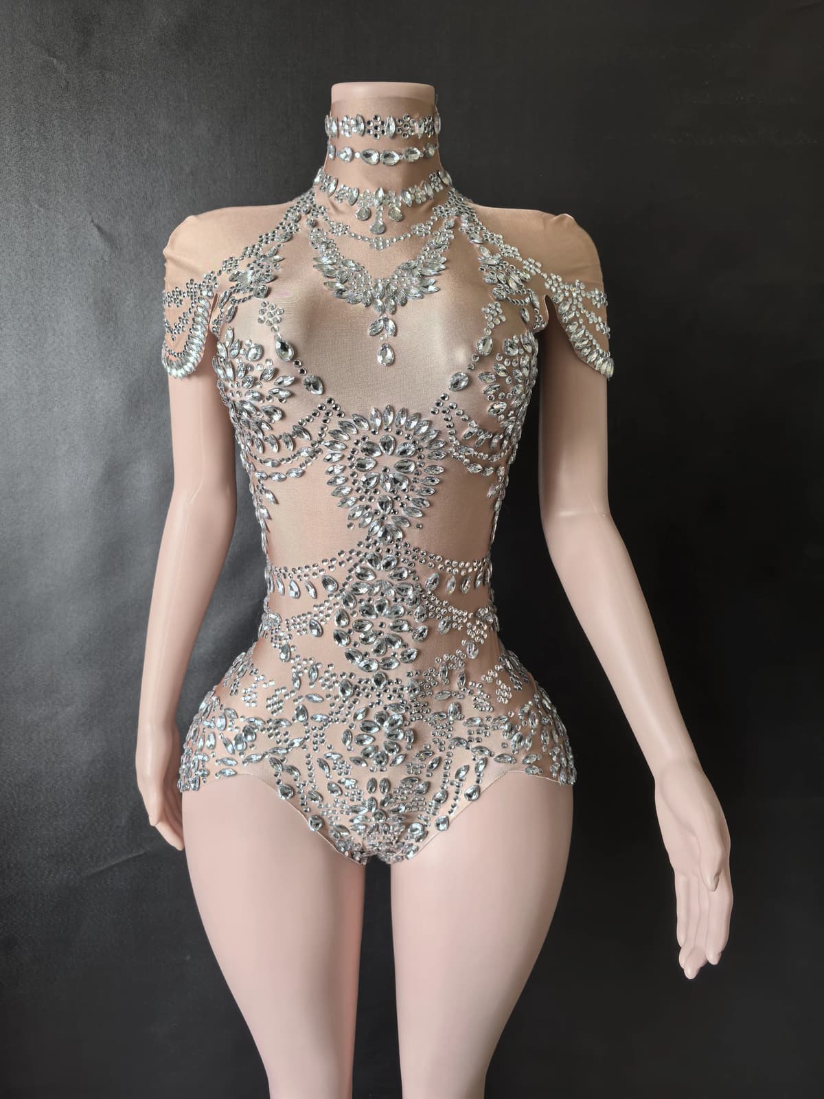 New Women Rhinestones Bodysuit Dancer Singer Stage Wear Performance Costume