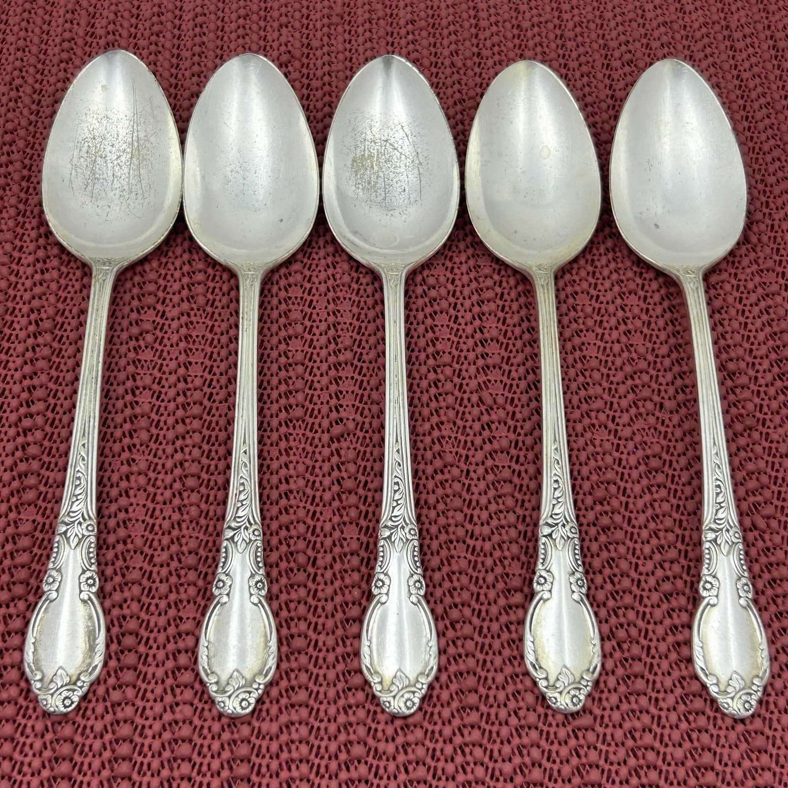 5 Oval Soup Table Spoons 1952 ENCHANTMENT LONDONTOWN 1881 Rogers Oneida