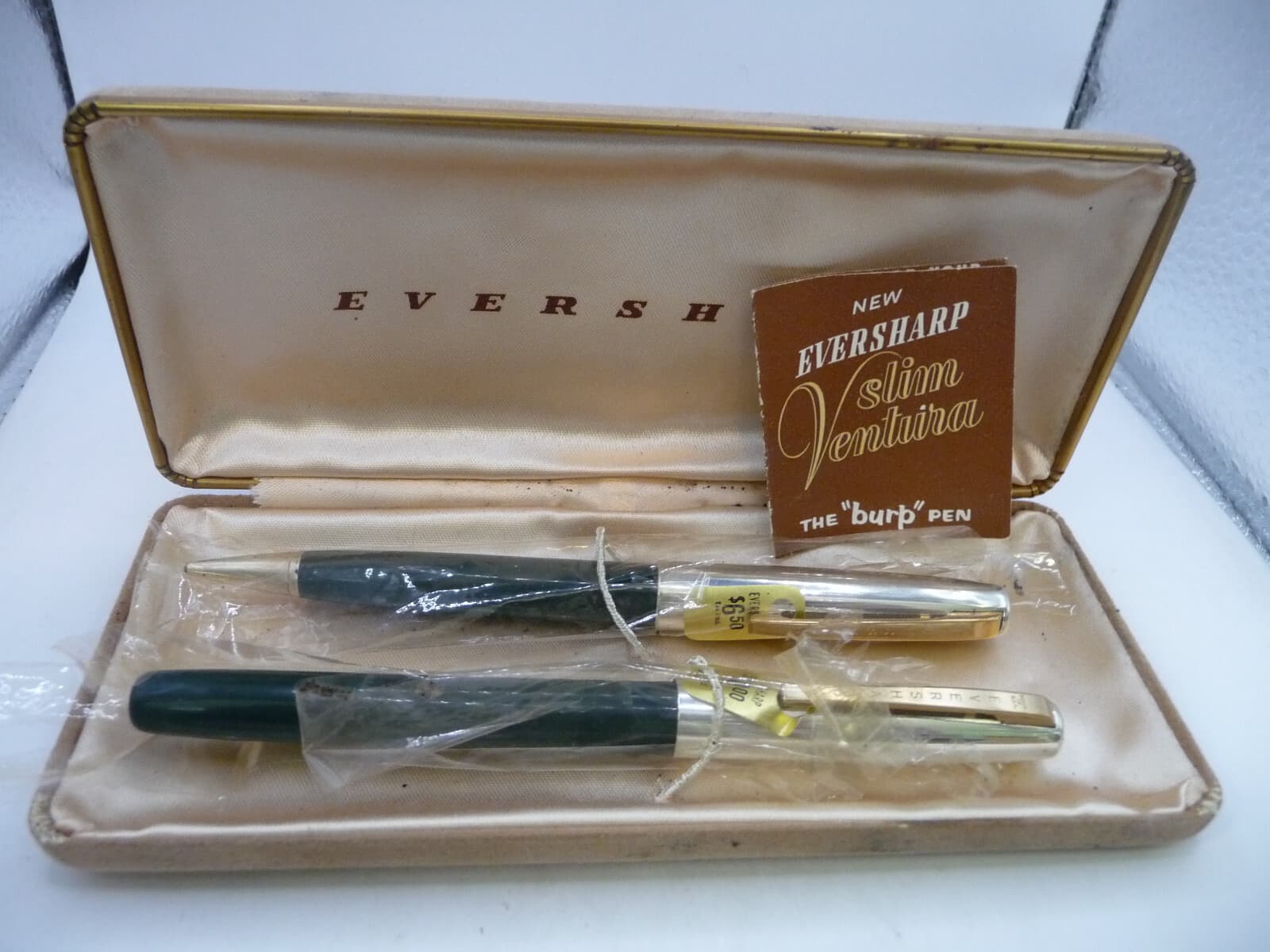 Eversharp Vintage Ventura Sterling Silver Cap Fountain Pen set-new old stock
