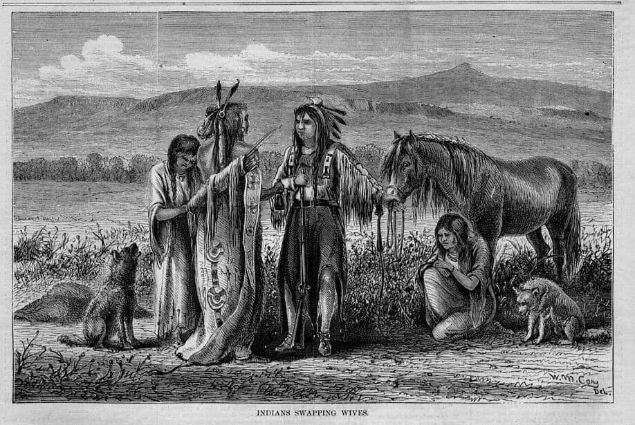 INDIANS SWAPPING WIVES HORSE DOGS FEATHERS BOW AND ARROWS ARCHIVES OF HISTORY