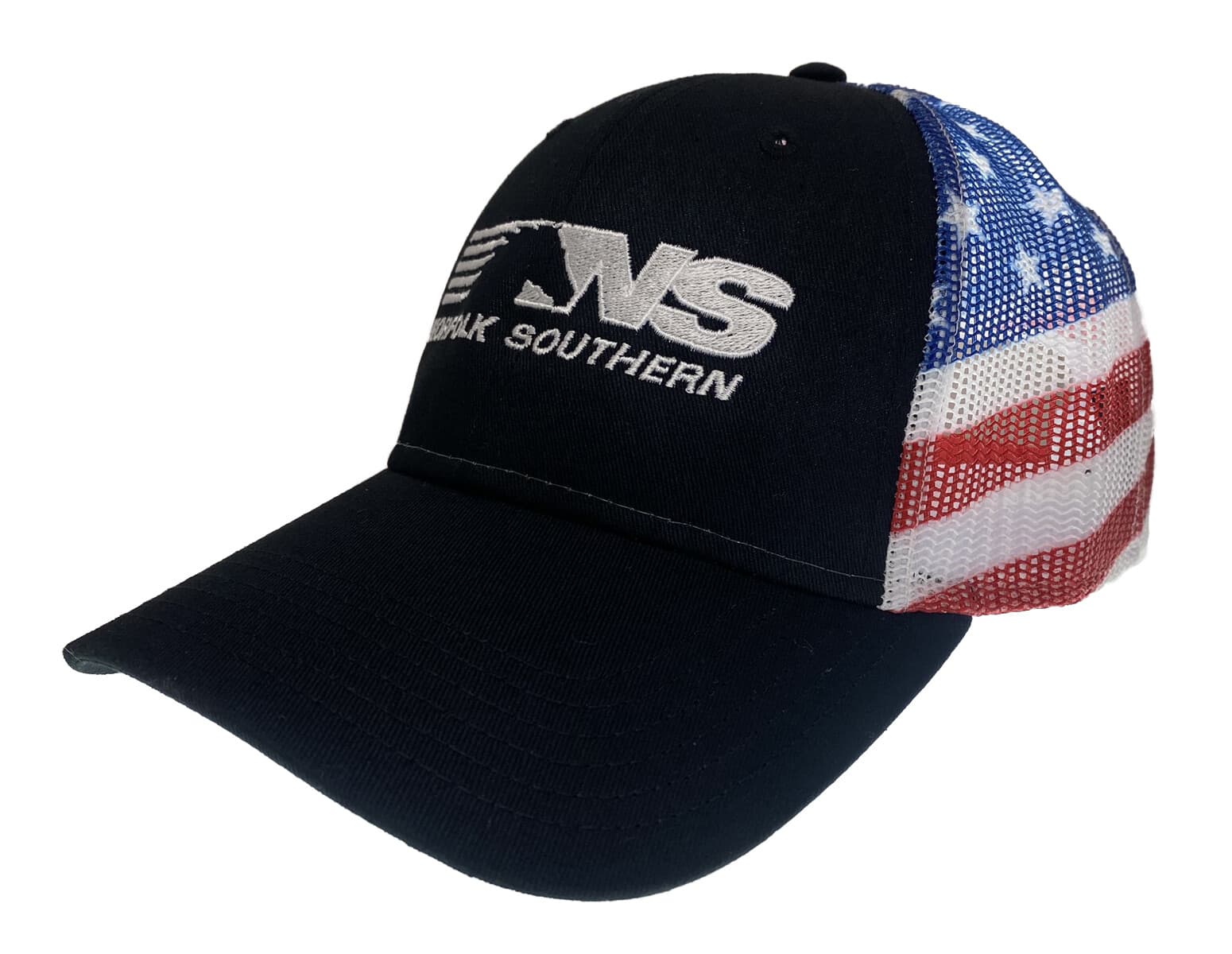 Norfolk Southern Railroad American Flag Mesh Back Cap Hat #40-0068FM