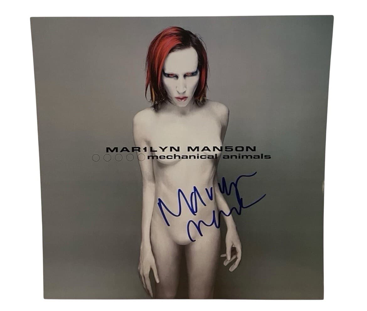 Marilyn Manson Signed Mechanical Animals 12x12 Promo Flat Rare Proof