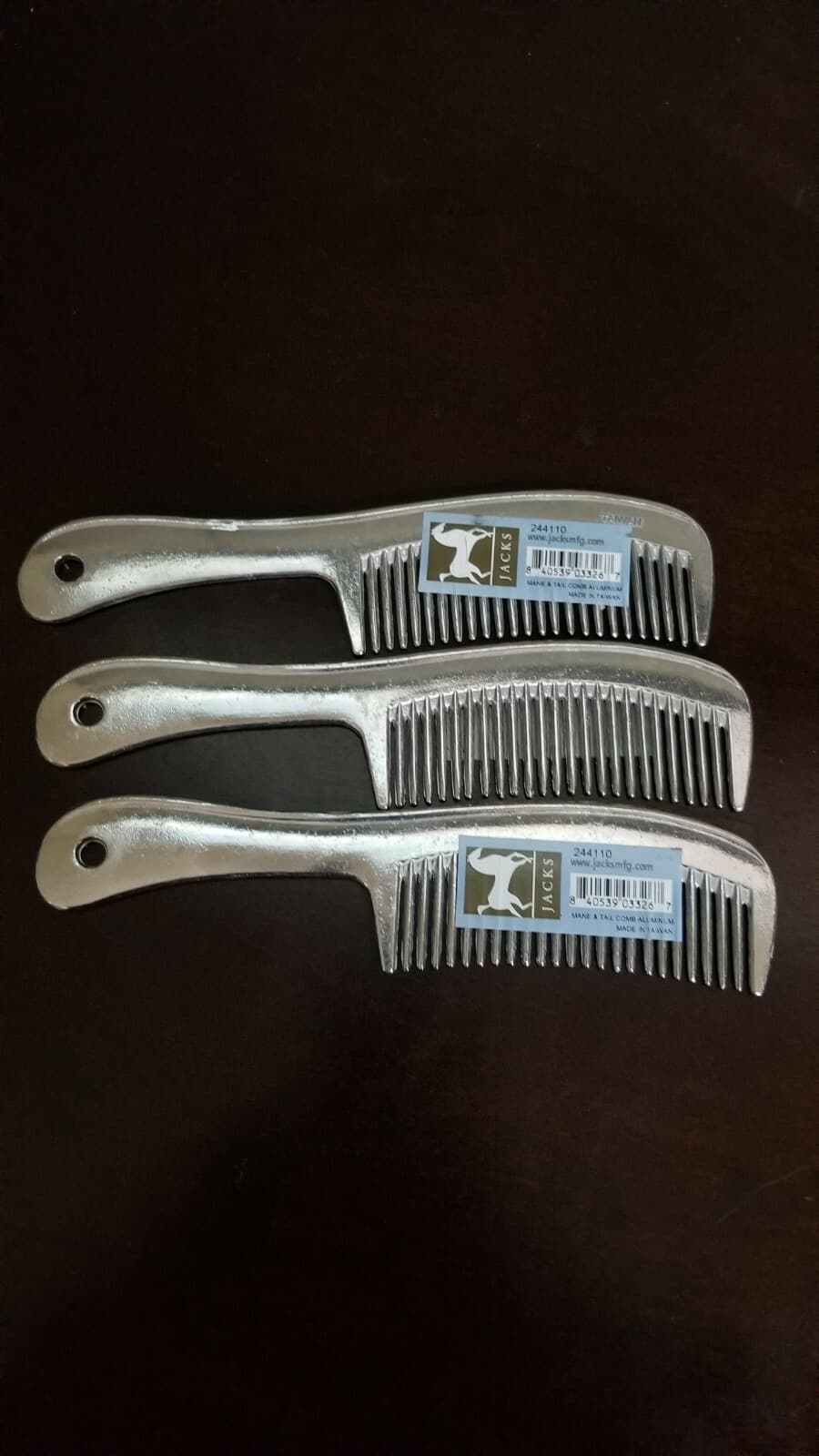 Lot of 3 - Jacks Mane And Tail Comb 8 Inch Aluminum (New) Free Shipping