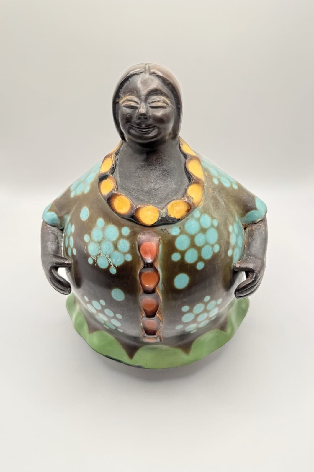 Chulacanas Pottery Peruvian Folk Art Luis Sandoval Woman-10” Tall