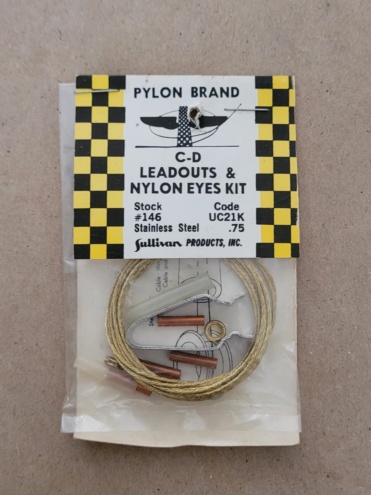 Vintage Sullivan #146 C-D Leadouts & Nylon Eyes Kit Stainless Steel NOS RC Plane