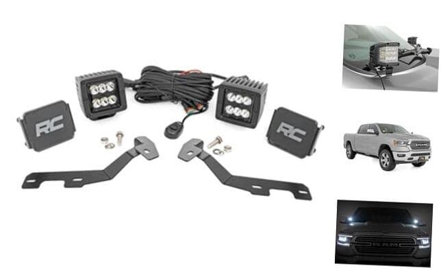 Dual 2" LED Ditch Light Kit for Ram 1500 (2019-2025) Truck - 60W Spot Beams,