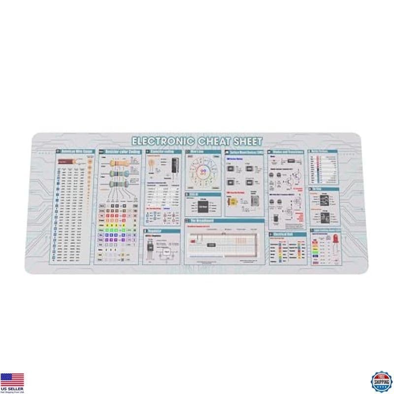 Electronic Cheat Sheet Mouse Mat, Electronic Mouse Pad, Large Gaming Desk Mat,