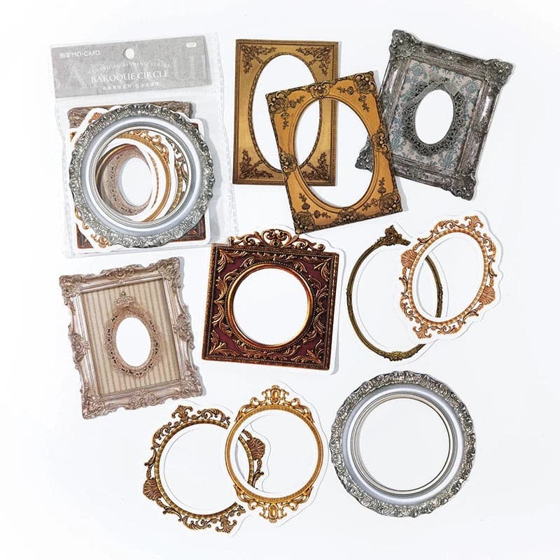 Vintage Retro Stickers for Scrapbooking - 10pcs Paper Stickers for Journaling