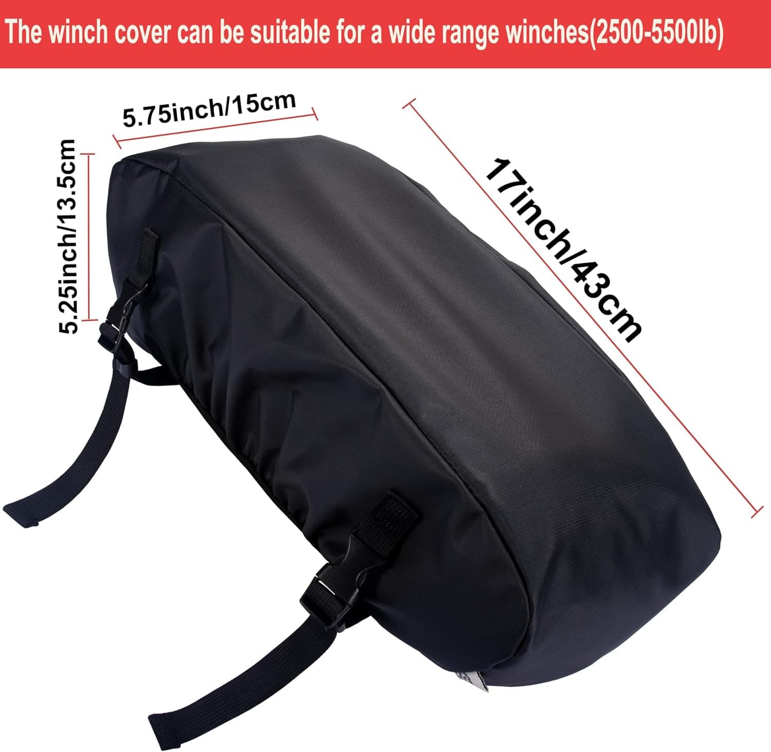 Small Winch Cover Weather Resistant Dustproof Cover Ideal Electric Winches 2500