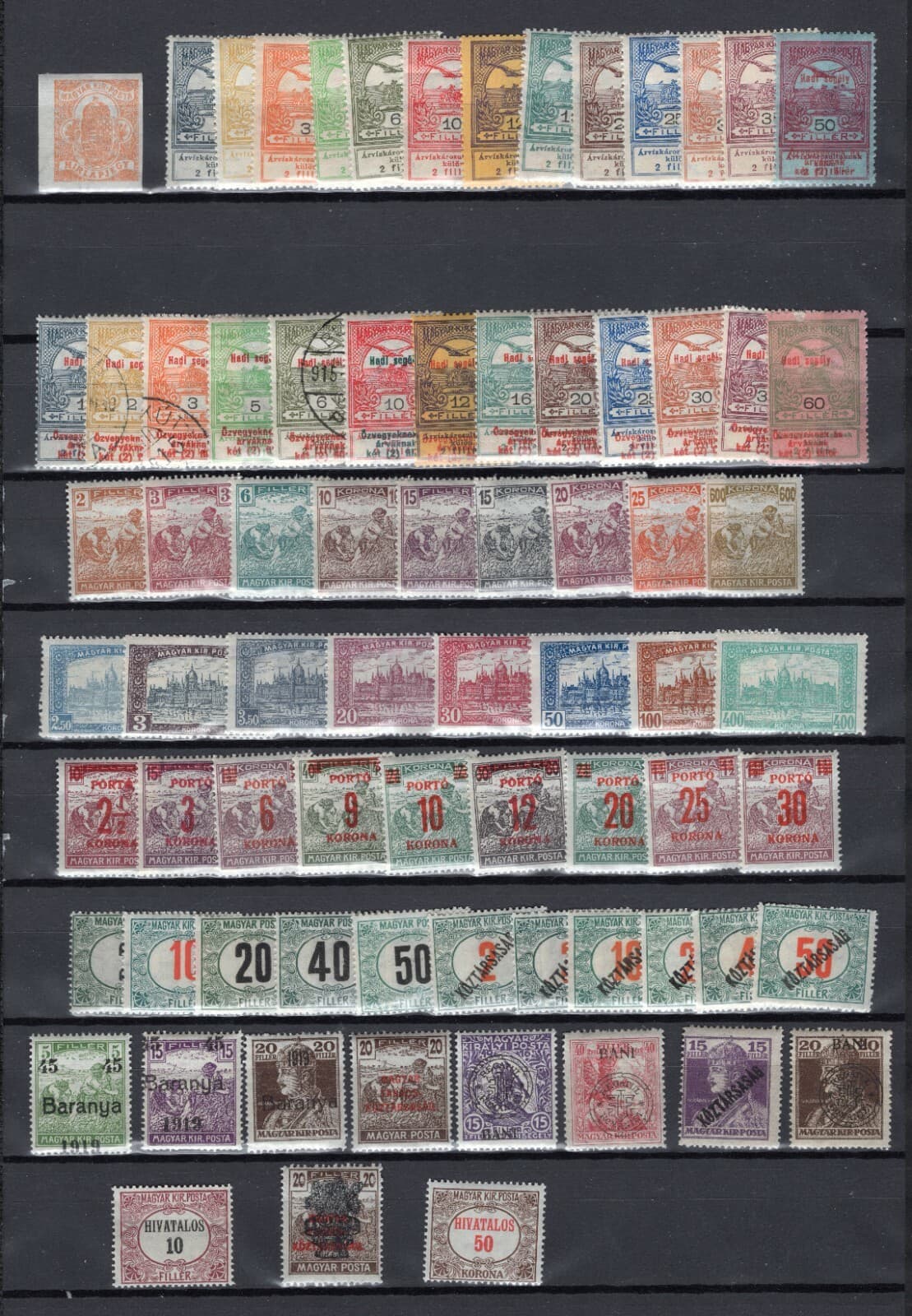 HUNGARY 1900-1925 SELECTION SEMI-CLASSIC ISSUES ALMOST ALL PERFECT MNH