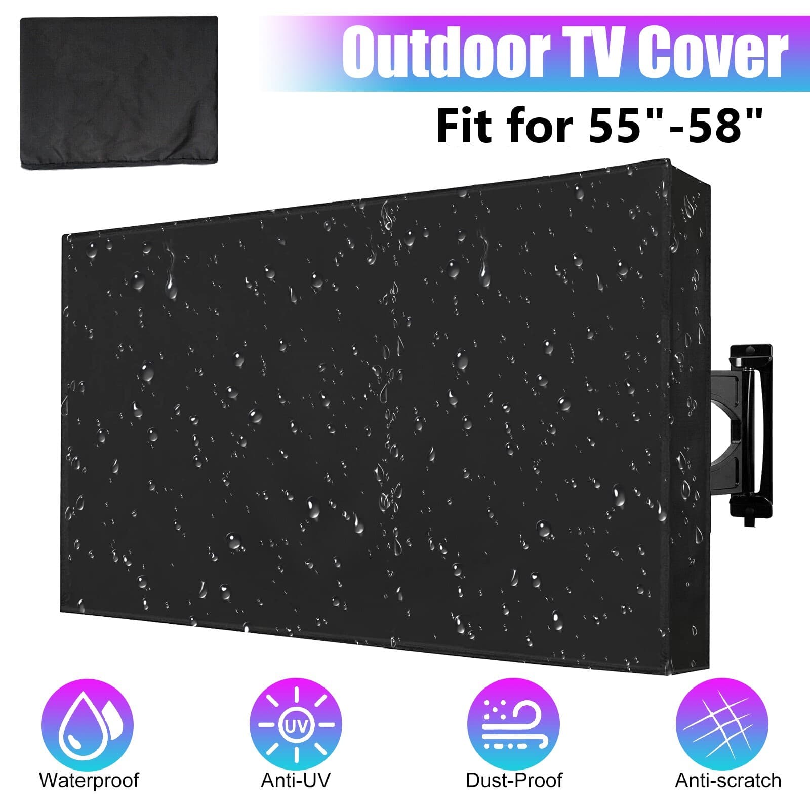55-58 inch TV Outdoor Cover Fitted Waterproof Weatherproof Television Protector