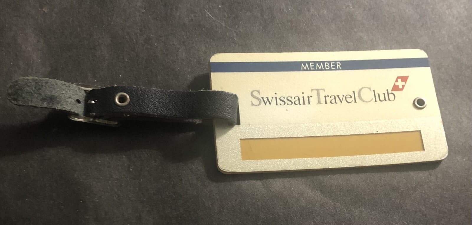 Vintage swiss air airline travel club member Pass card Luggage Tag SWISSAIR