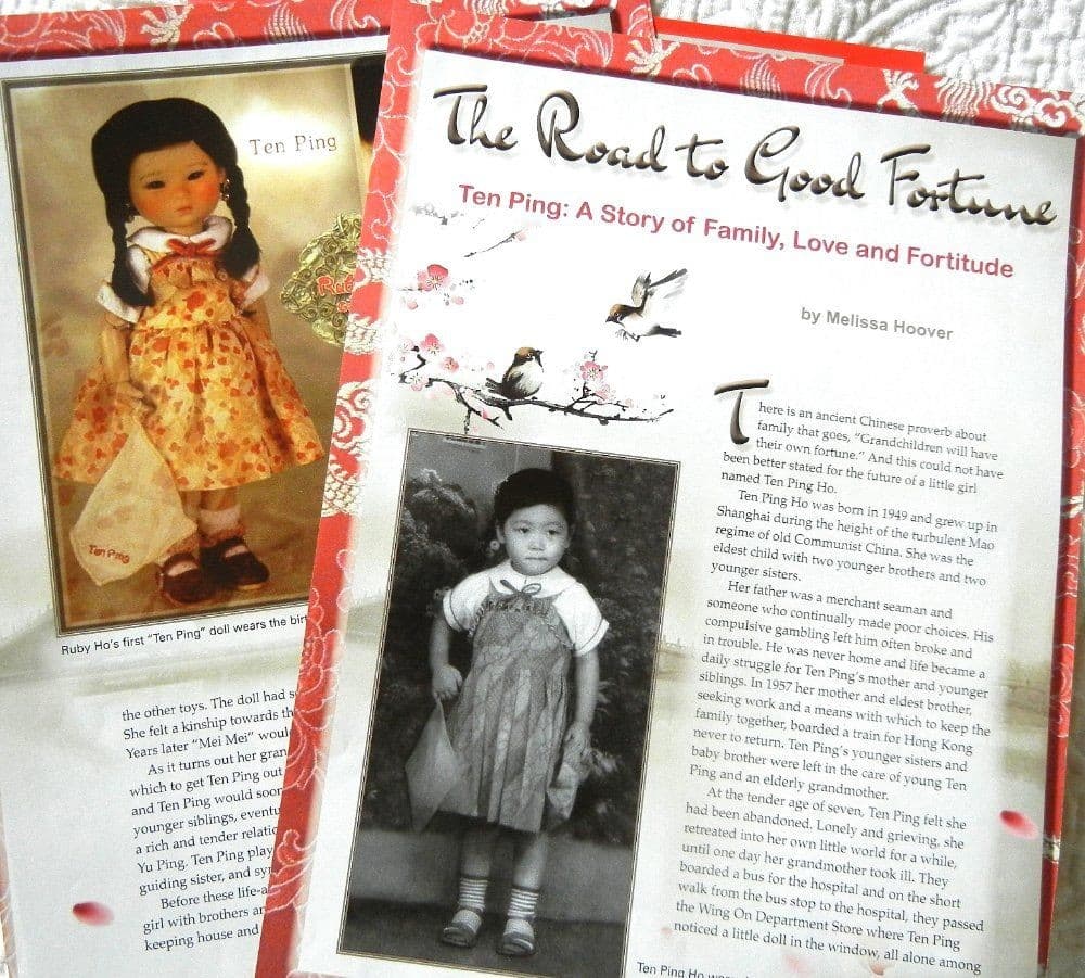 5p History Article Uncut Patterns - Ruby Ho's Ten Ping Family LE Chinese Dolls