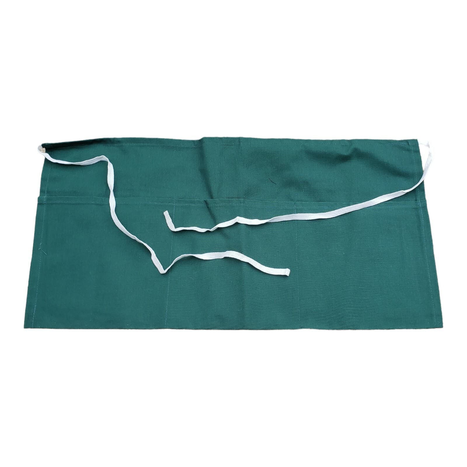 2 NEW WAITRESS WAITER GREEN HALF BIB APRONS HEAVY DUTY 3 POCKETS BARISTA 27"x13"