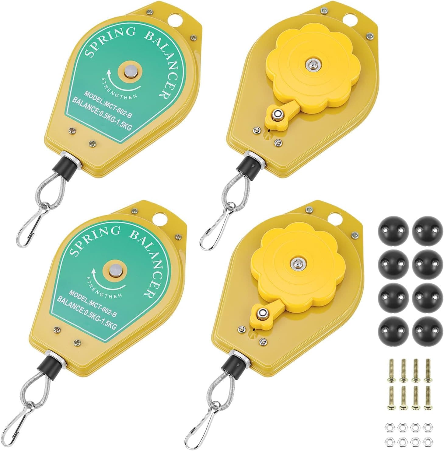 4 Pack Retractable Spring Balancer Tool Holders 0.5–1.5kg Load Capacity Steel 4X