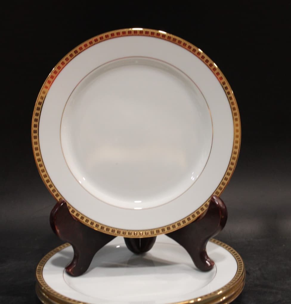 Bernardaud Athena Gold 4 Salad Plates 8 3/8"