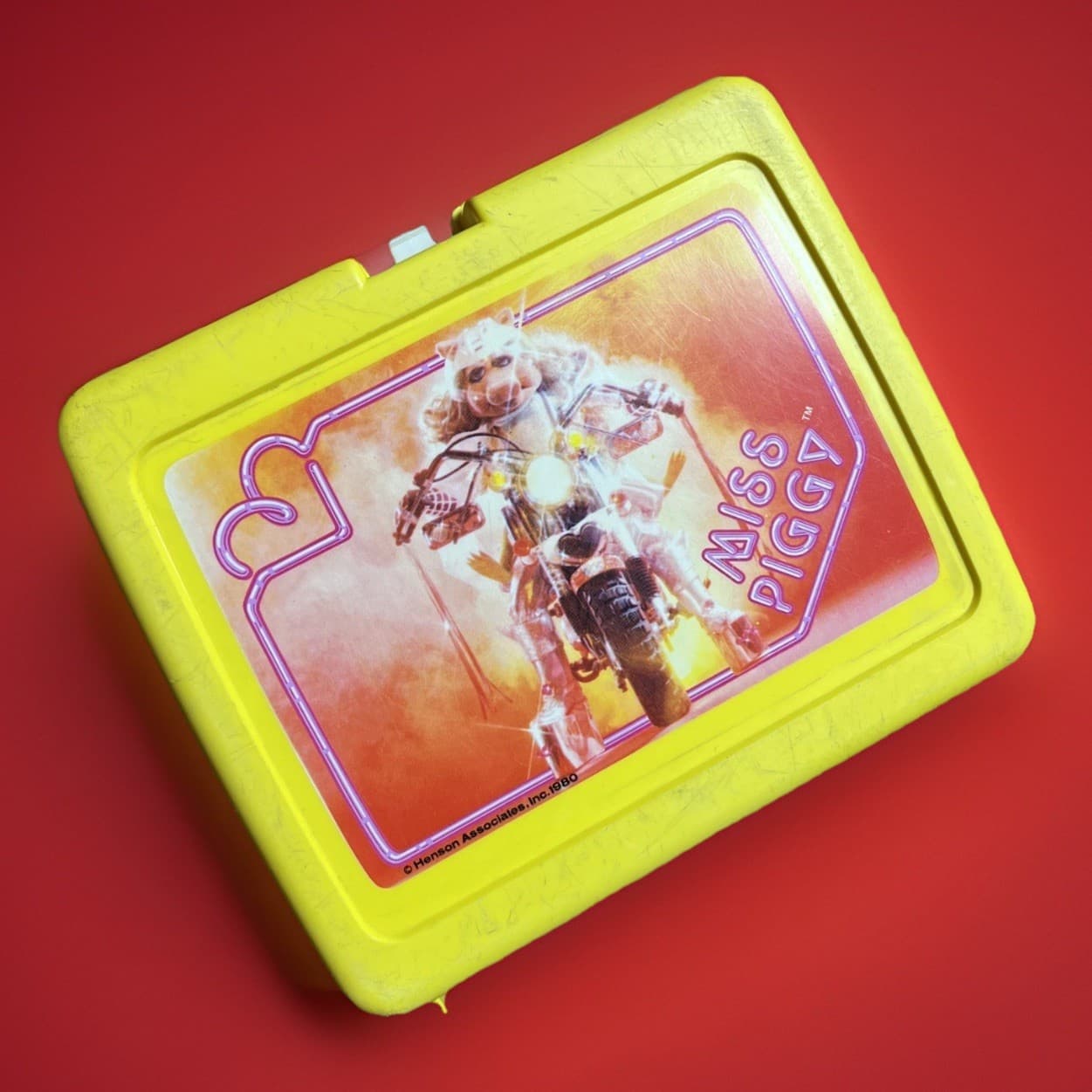 Miss Piggy Muppets Vintage 1980 Plastic Lunchbox No Thermos Henson USA Made