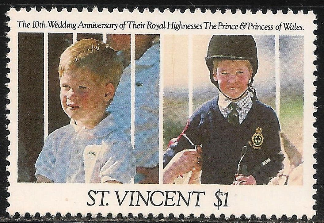 St. Vincent #1489 (CD347) VF MNH - 1991 $1 Charles and Diana, 10th Anniversary