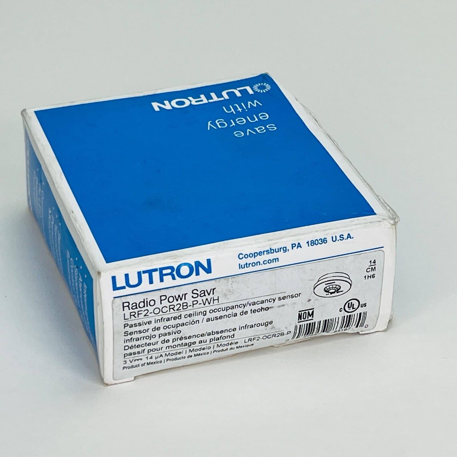 LUTRON LRF2-OCR2B-P-WH Wireless Ceiling Motion Sensor - RadioRa2 RadioRa3 - NEW