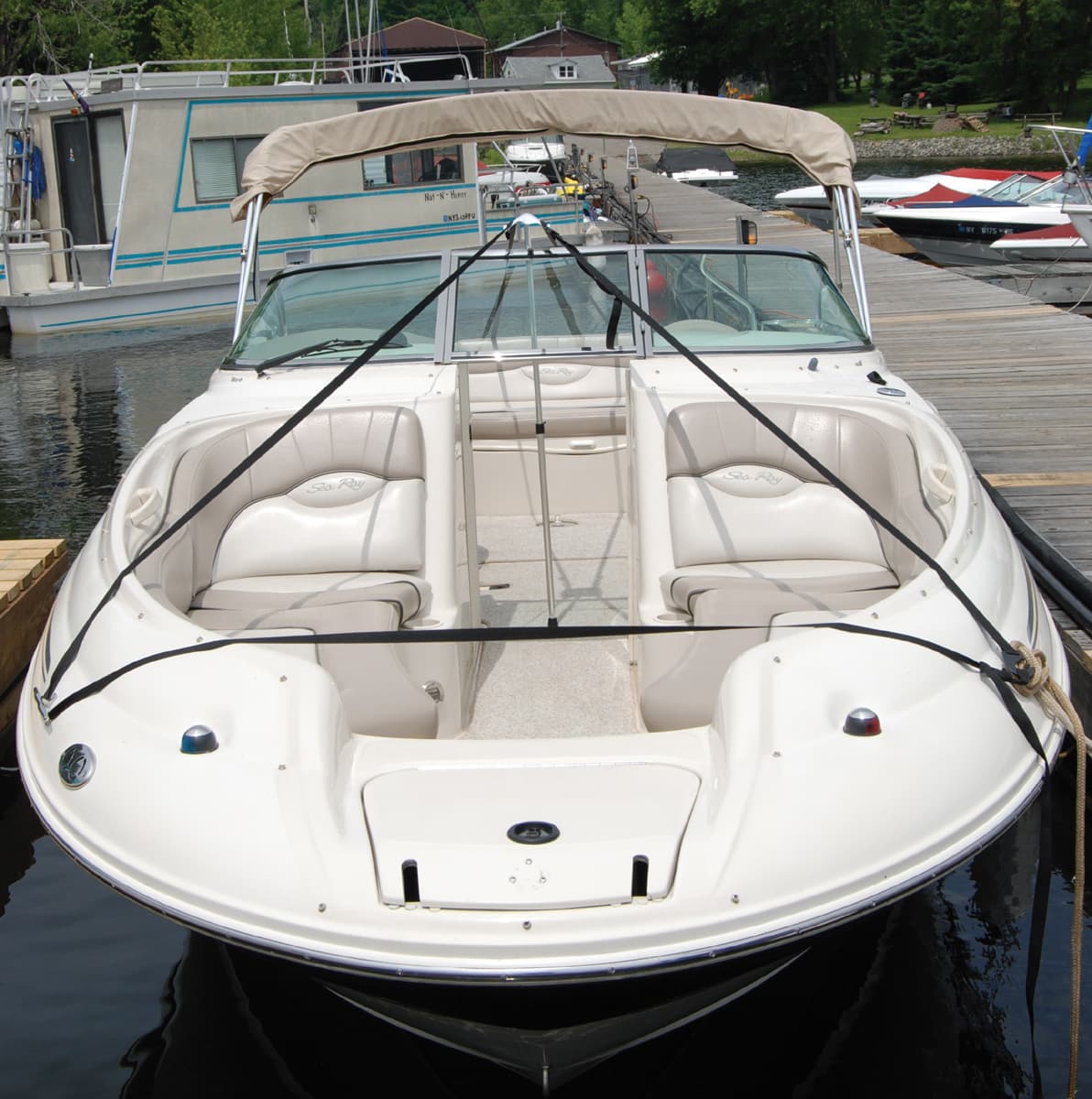 Boat Cover SUPPORT POLE System with straps to prevent Water from Pooling