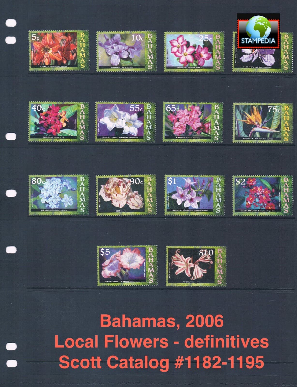$61.25 Scott Value - 2006 BAHAMAS Flowers definitives Caribbean CV MNH NH UMM